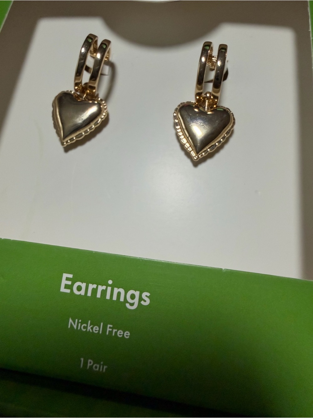 Kate Spade New York & Target Colab Gold Heart Drop Earrings. NWT. - Picture 4 of 8